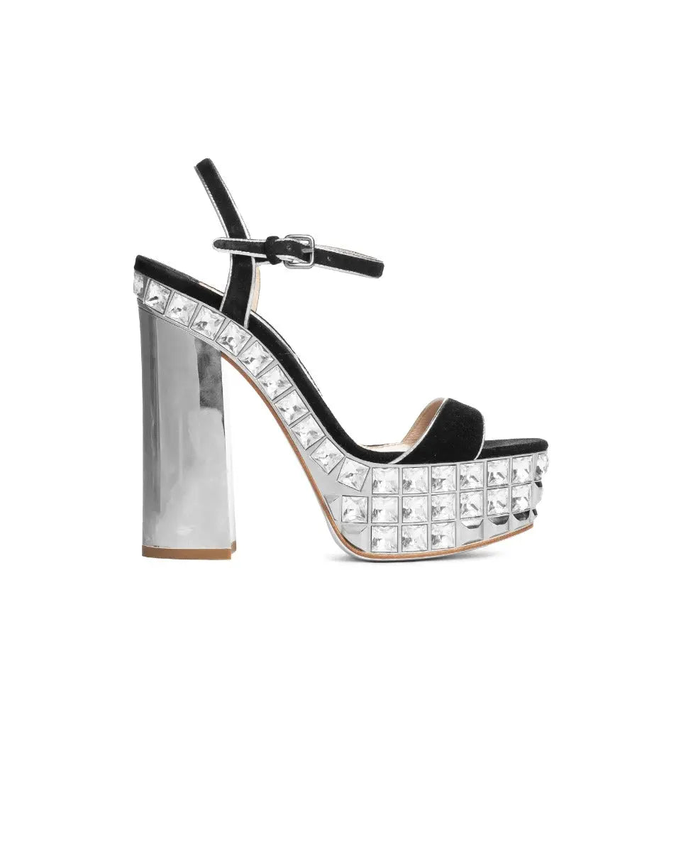 Miu Miu jeweled platform ankle heels Miu Miu
