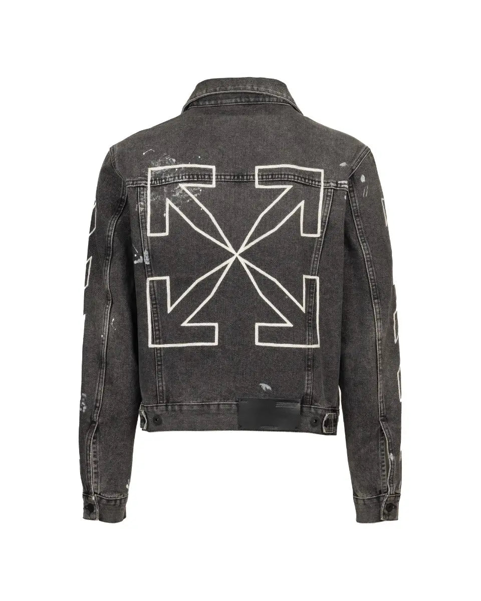 Off-White "Seasonal" distressed denim trucker jacket