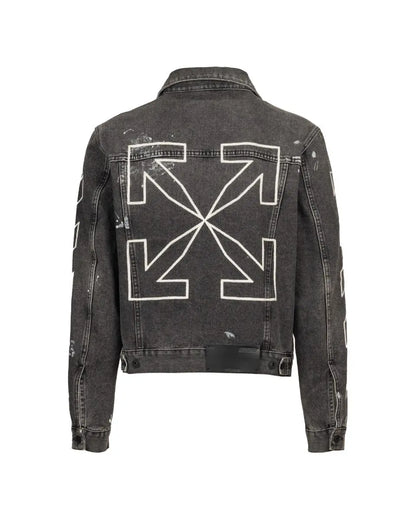 Off-White "Seasonal" distressed denim trucker jacket Off-White