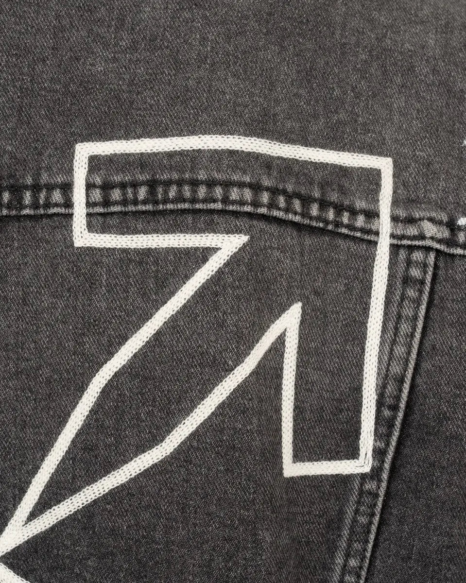 Off-White "Seasonal" distressed denim trucker jacket
