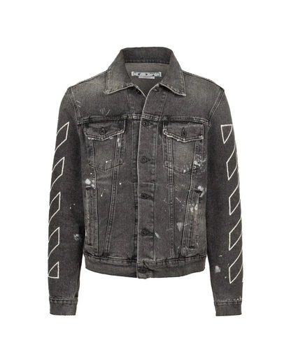 Off-White "Seasonal" distressed denim trucker jacket Off-White