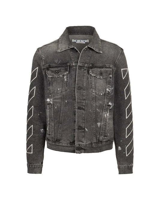 Off-White "Seasonal" distressed denim trucker jacket Off-White