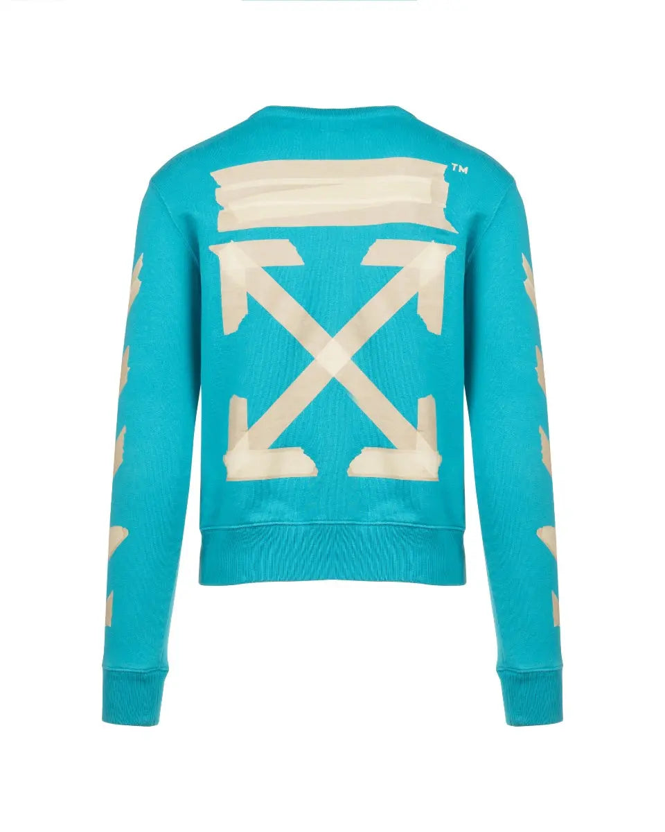 Off-White Tape Diag Arrow turquoise crewneck sweatshirt