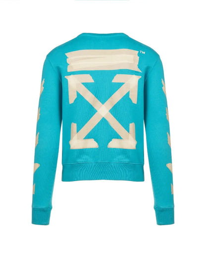 Off-White Tape Diag Arrow turquoise crewneck sweatshirt Off-White