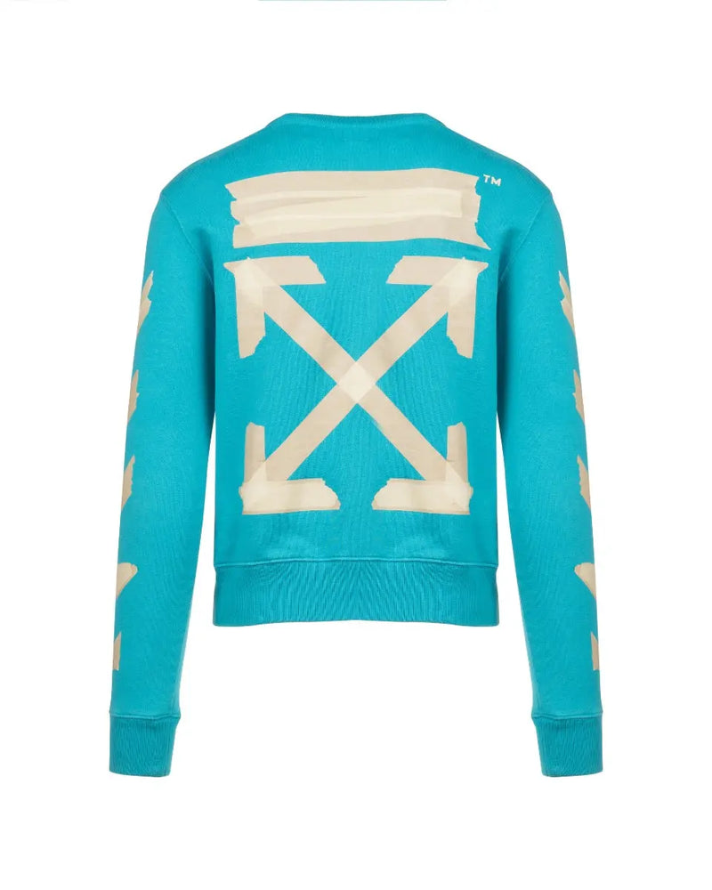 Off-White Tape Diag Arrow turquoise crewneck sweatshirt thumbnail