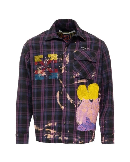 Off-White x Murder Bravado "Crystal Kiss" purple flannel shirt Off-White