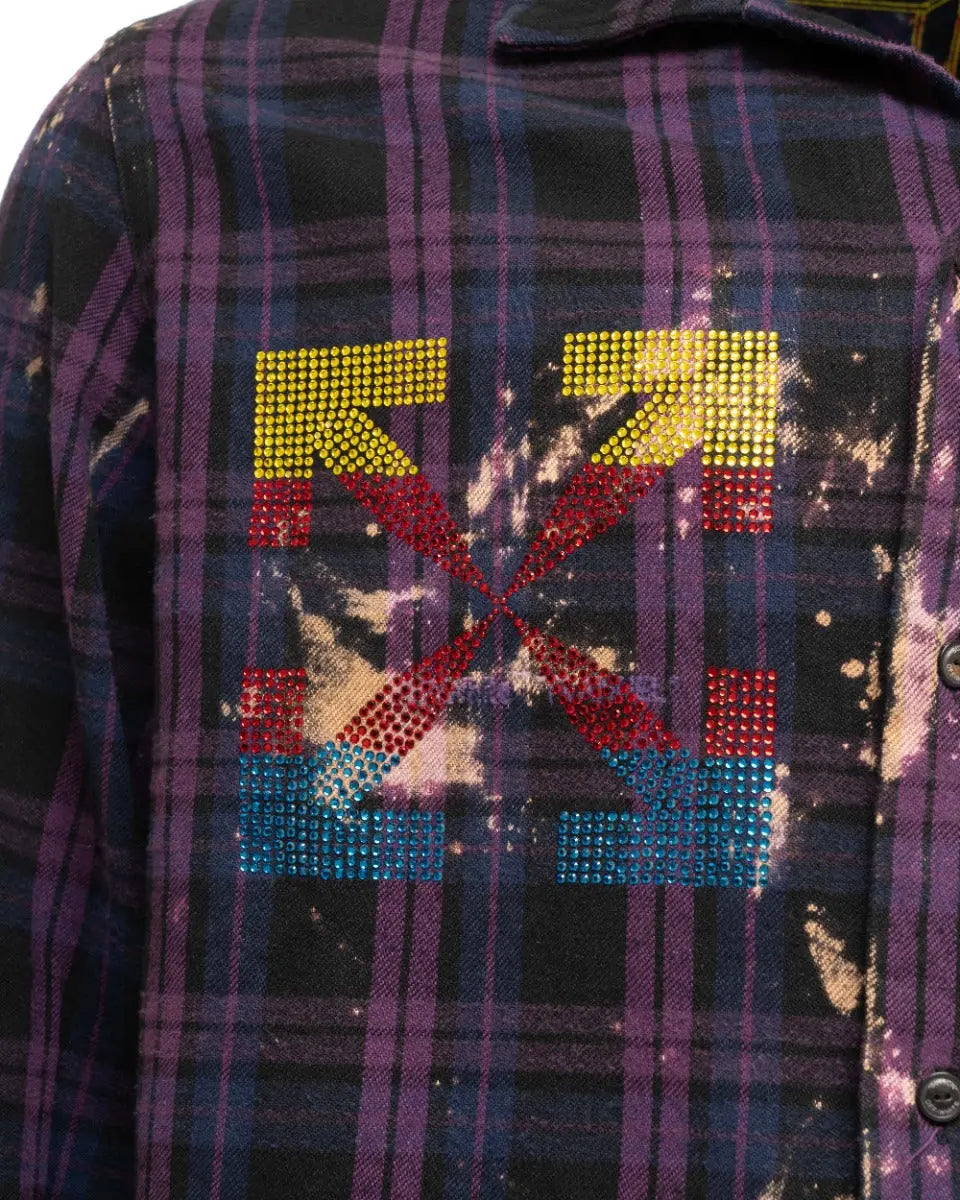 Off-White x Murder Bravado "Crystal Kiss" purple flannel shirt Off-White