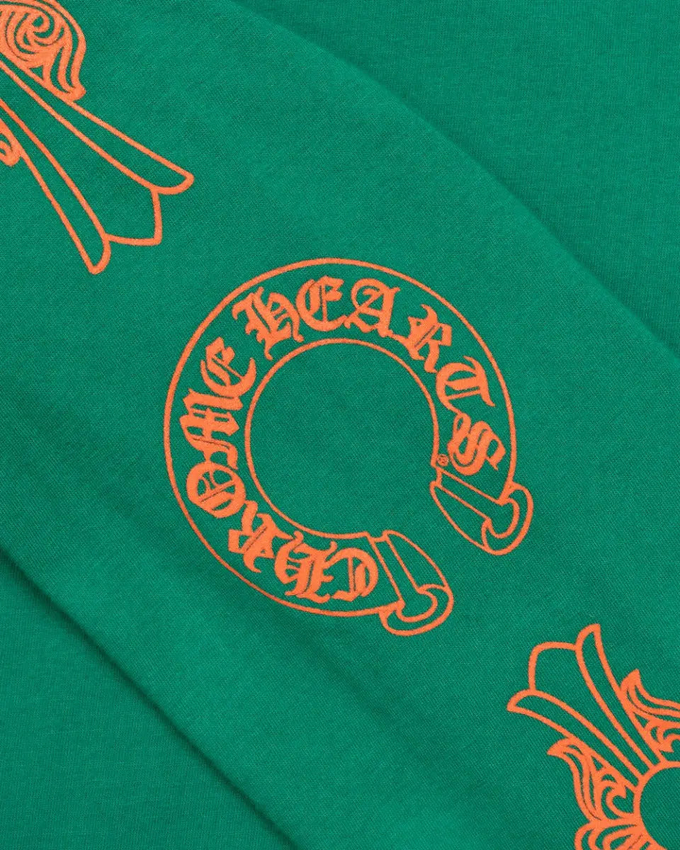 Chrome Hearts Exclusive Horseshoe logo green long sleeve t-shirt