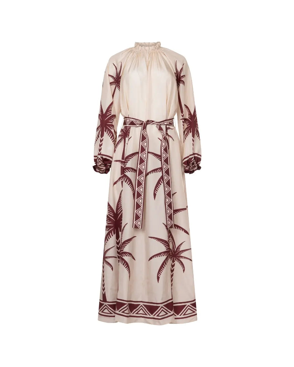 La DoubleJ Cerere belted printed silk-voile maxi dress
