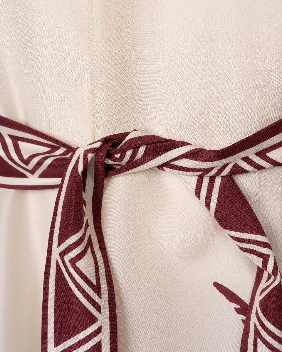 La DoubleJ Cerere belted printed silk-voile maxi dress