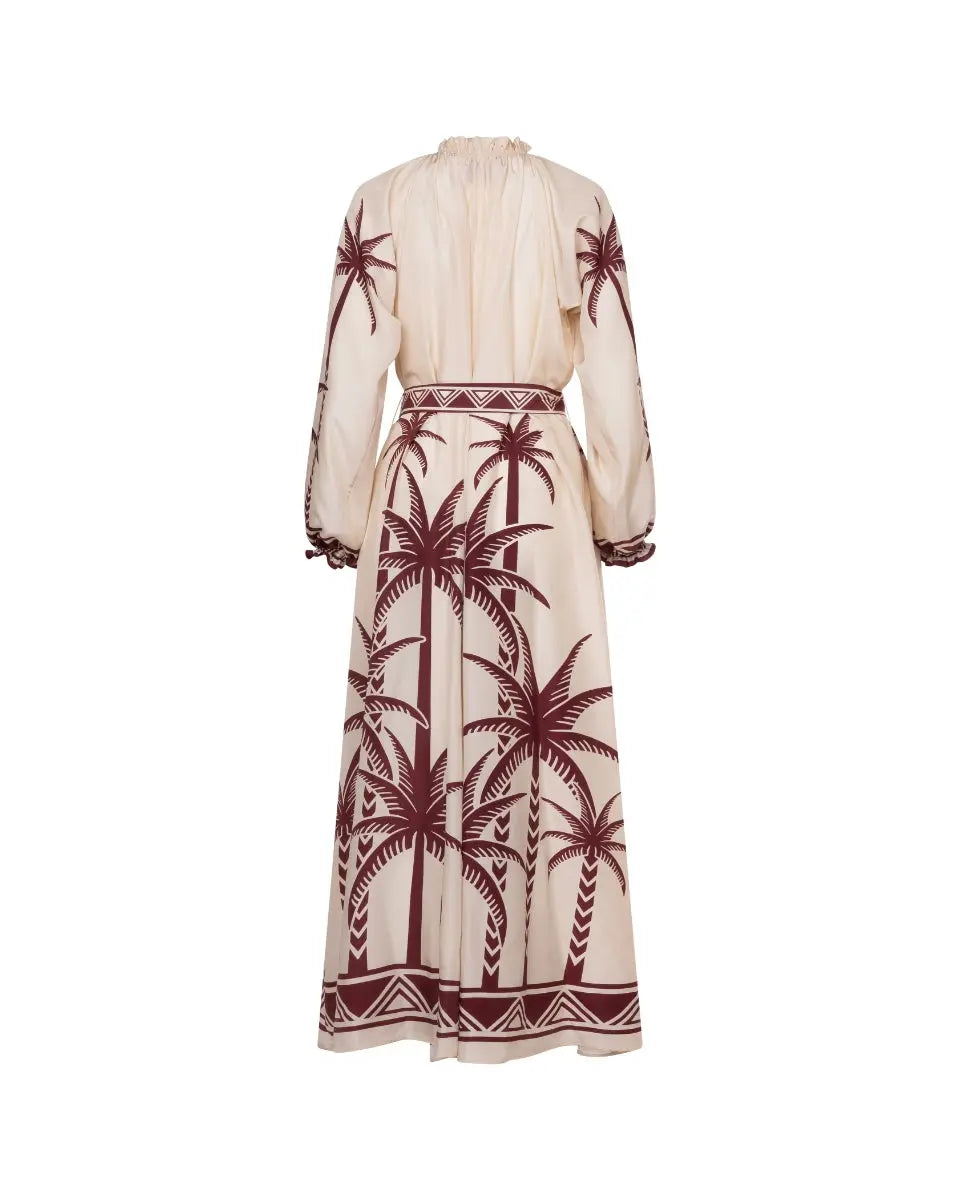 La DoubleJ Cerere belted printed silk-voile maxi dress