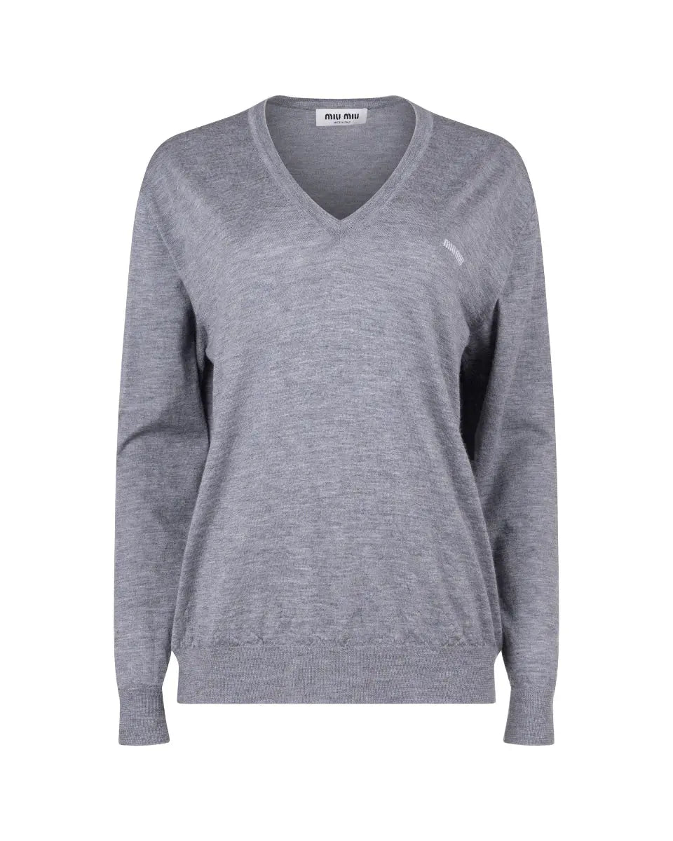 Miu Miu v-neck logo sweater