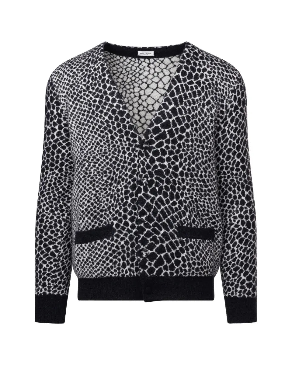 Saint Laurent Leopard pattern cardigan sweater Saint Laurent