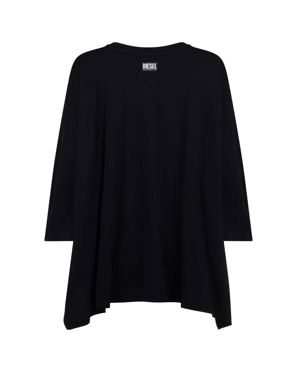 Diesel "I see you" Hand Sign photo black wide t-shirt