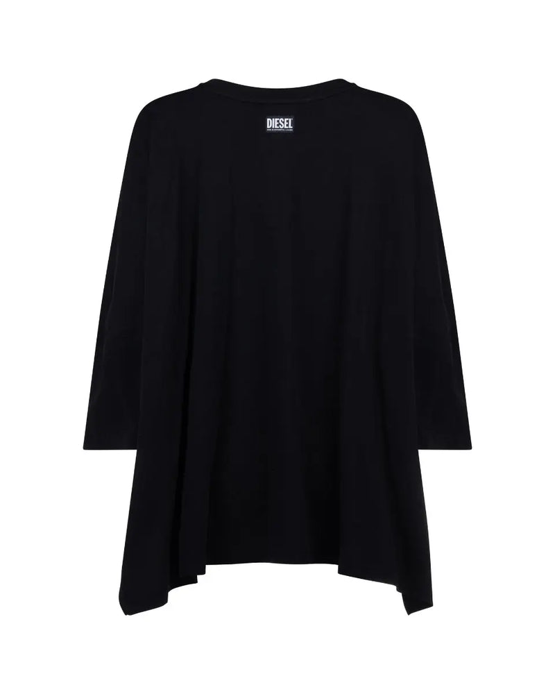 Diesel "I see you" Hand Sign photo black wide t-shirt thumbnail