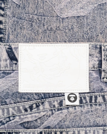 AAPE by A Bathing Ape purple dyed camo denim pants Bape