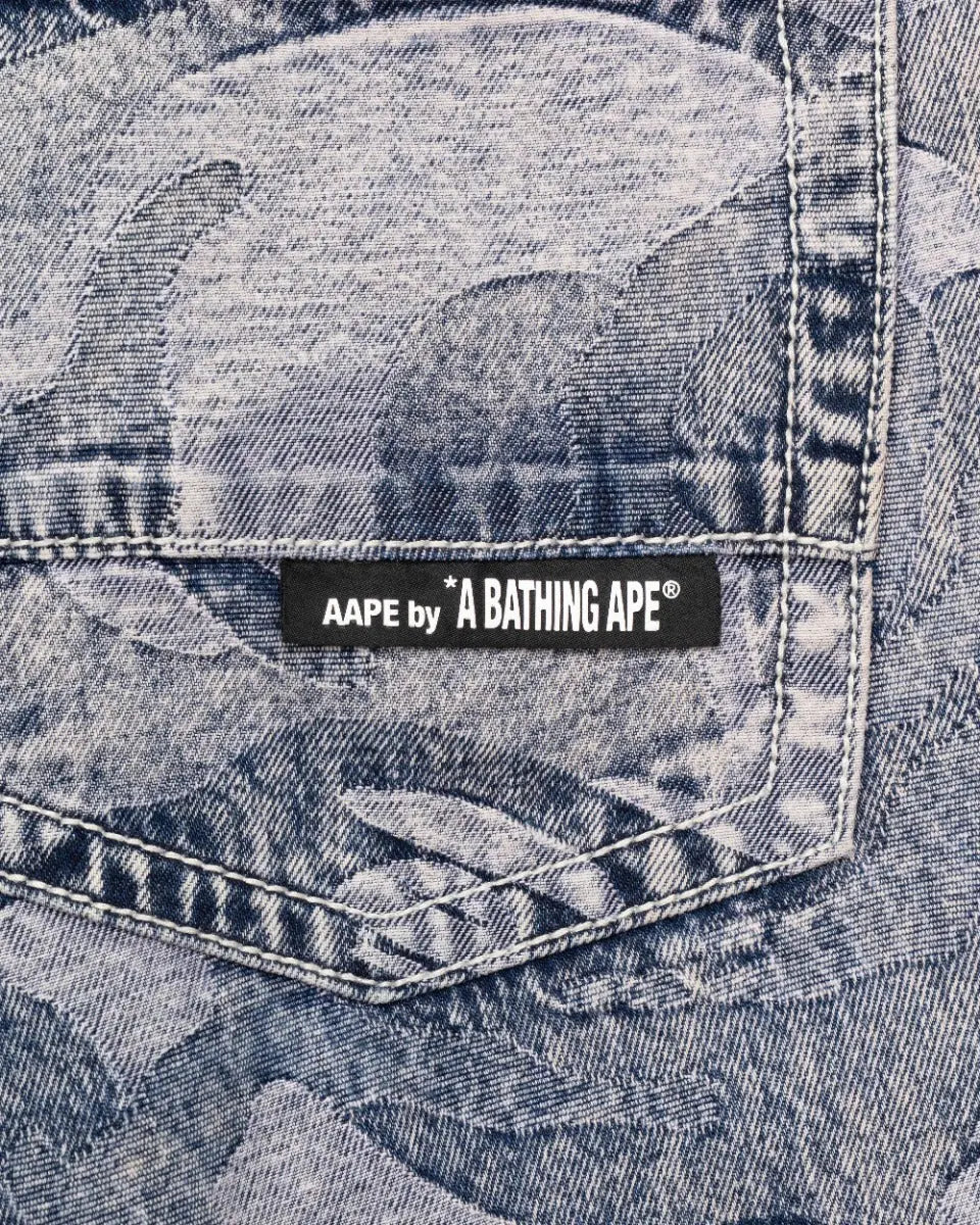 AAPE by A Bathing Ape purple dyed camo denim pants Bape