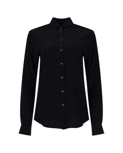 Saint Laurent "Palladium" bead-button black silk shirt Saint Laurent