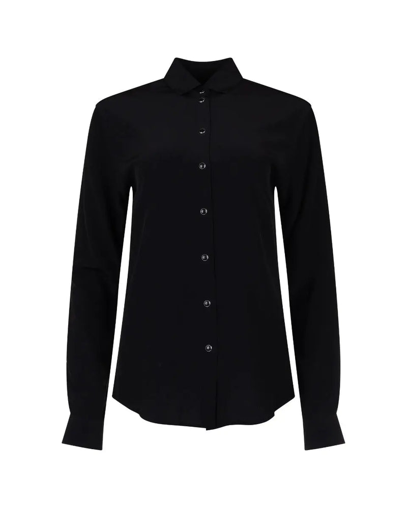 Saint Laurent "Palladium" bead-button black silk shirt thumbnail