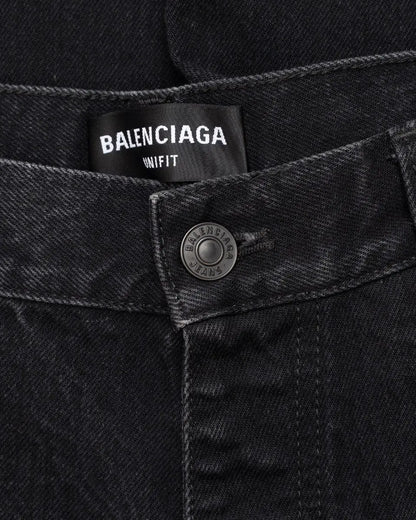 Balenciaga Destroyed wide-leg black denim pants Balenciaga