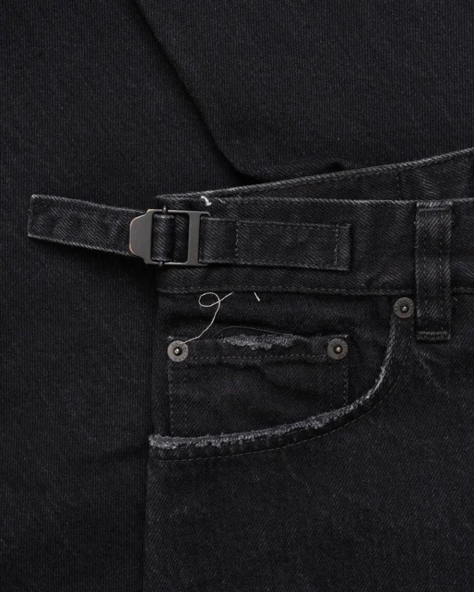 Balenciaga Destroyed wide-leg black denim pants