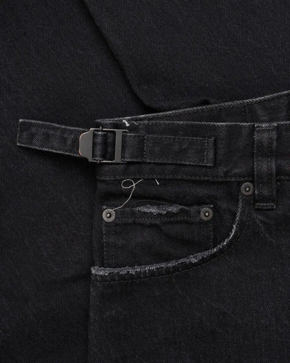 Balenciaga Destroyed wide-leg black denim pants Balenciaga