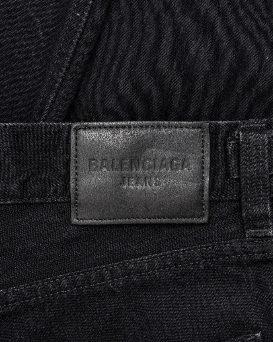 Balenciaga Destroyed wide-leg black denim pants Balenciaga