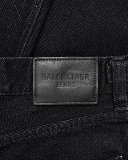 Balenciaga Destroyed wide-leg black denim pants Balenciaga