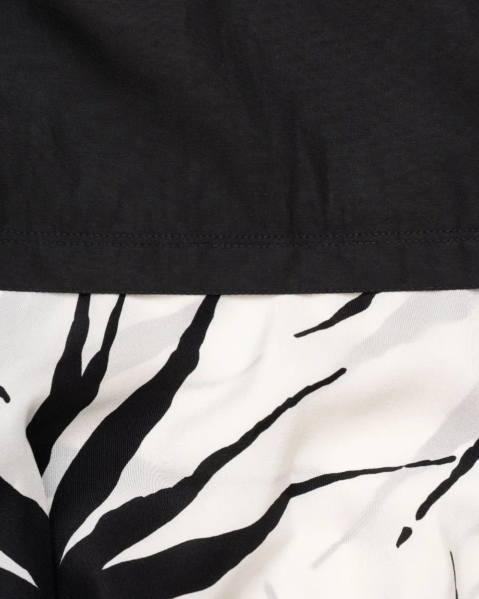 Gianni Versace abstract floral black panelled maxi skirt
