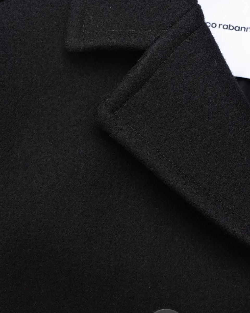 Paco Rabbane pierced wool pea coat