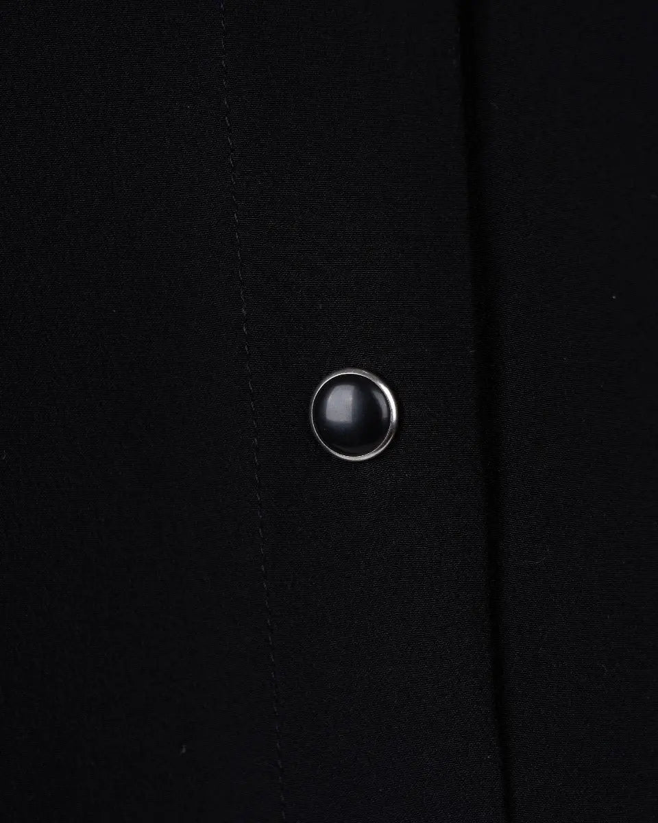 Saint Laurent "Palladium" bead-button black silk shirt
