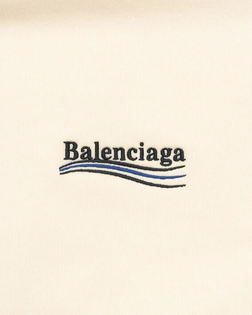 Balenciaga Political Campaign logo oversized cream hoodie Balenciaga