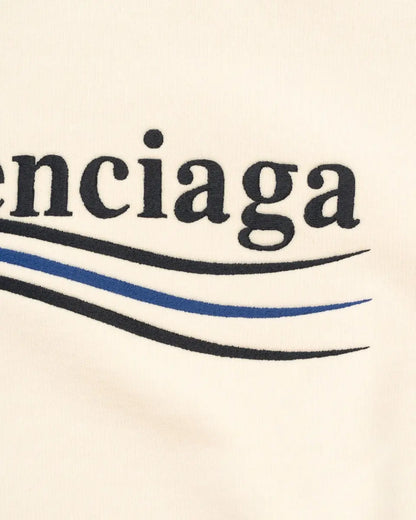 Balenciaga Political Campaign logo oversized cream hoodie Balenciaga