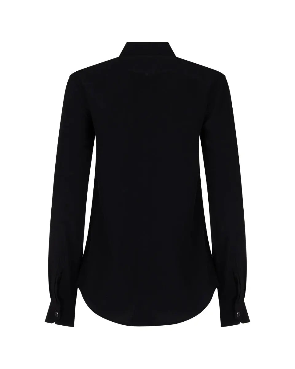 Saint Laurent "Palladium" bead-button black silk shirt