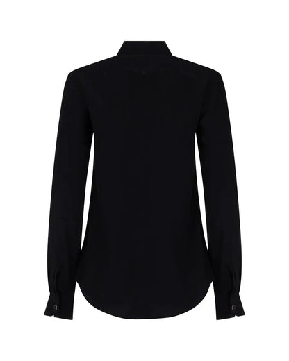Saint Laurent "Palladium" bead-button black silk shirt Saint Laurent