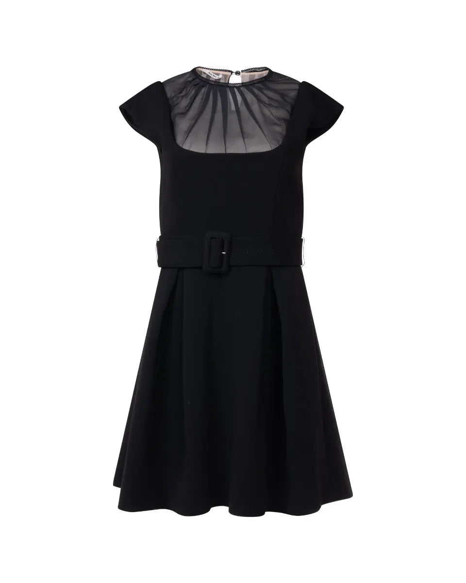 Miu Miu sheer-neckline small black dress Miu Miu