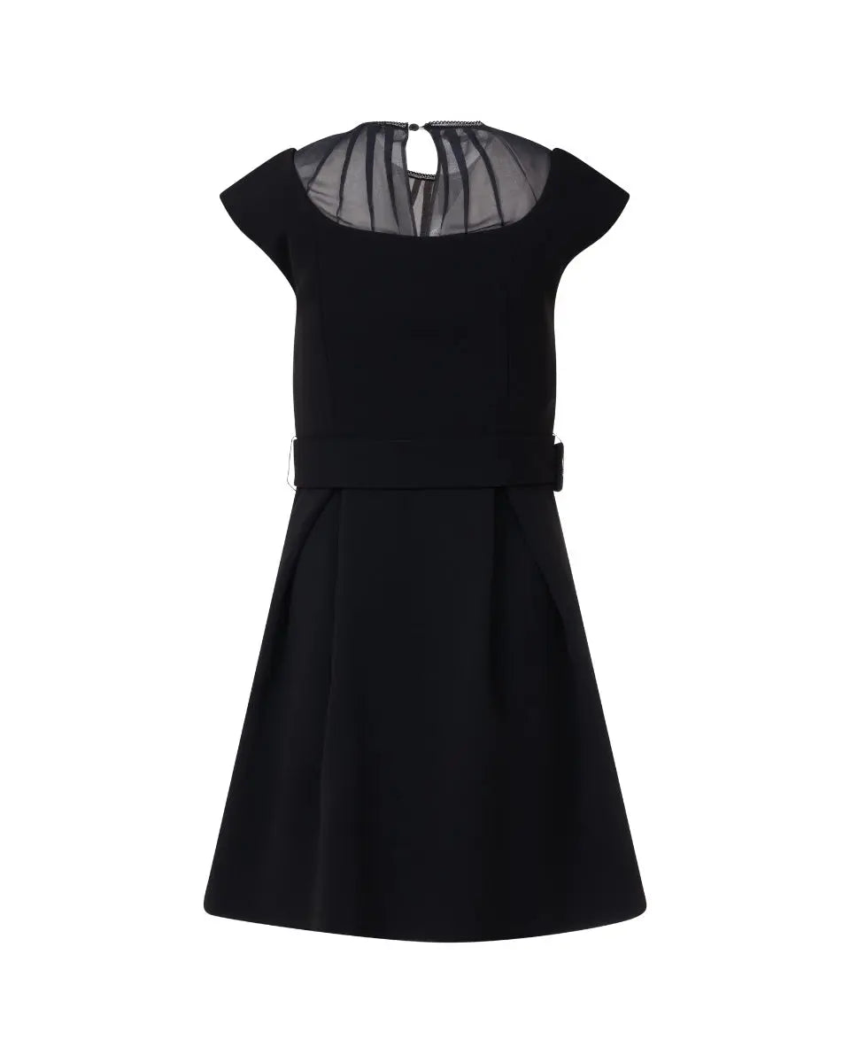 Miu Miu sheer-neckline small black dress