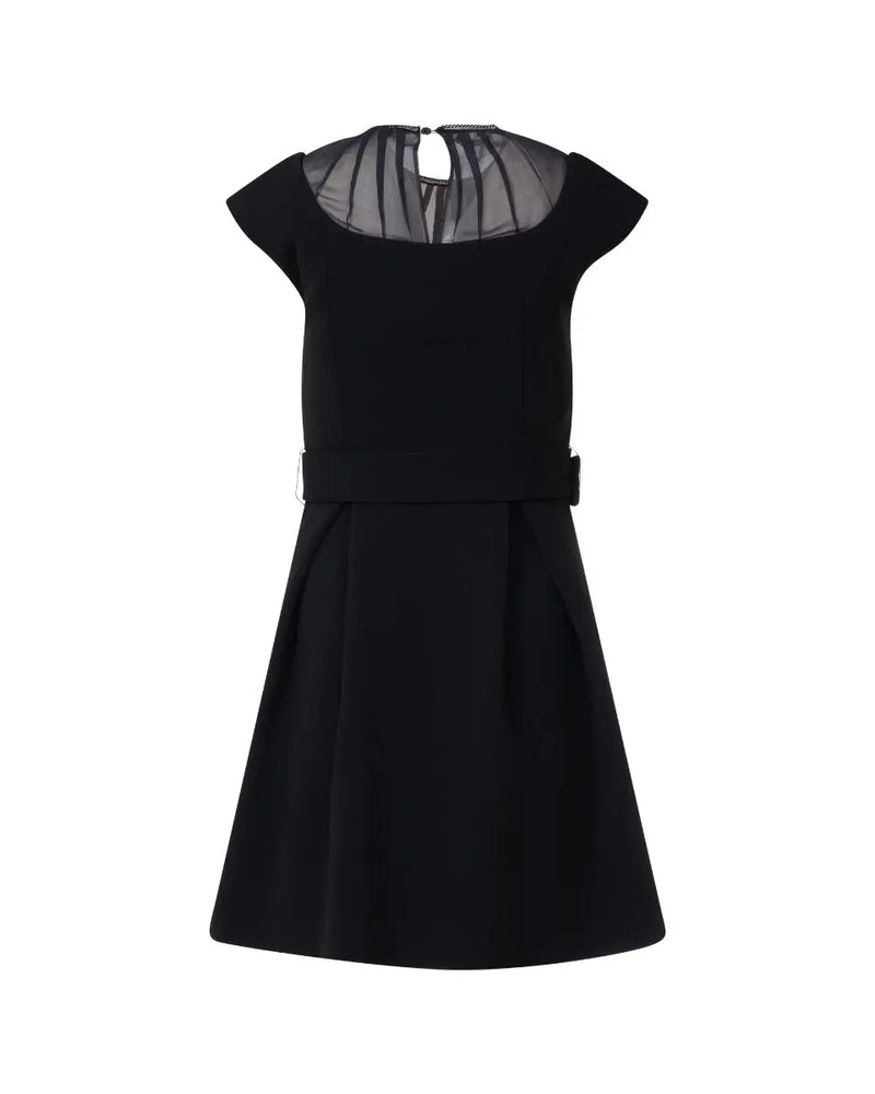 Miu Miu sheer-neckline small black dress thumbnail