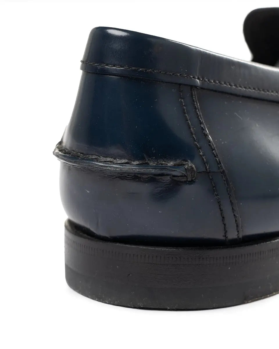 Prada "Sea Blue" leather loafers