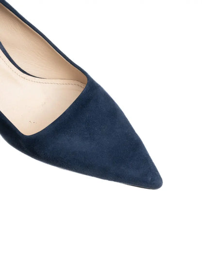 Prada pointed toe blue suede kitten heels Prada