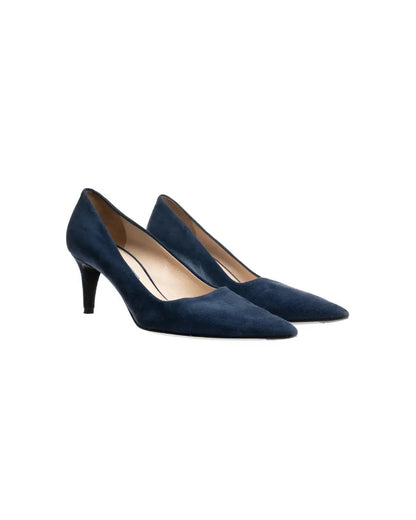 Prada pointed toe blue suede kitten heels Prada