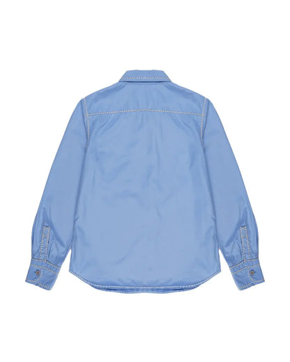 Prada contrast-stitching poplin blue button-up shirt Prada