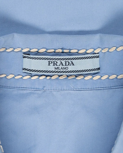 Prada contrast-stitching poplin blue button-up shirt Prada