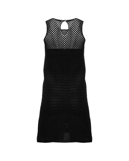 Prada crochet knit small black dress Prada