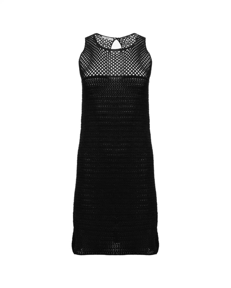 Prada crochet knit small black dress thumbnail