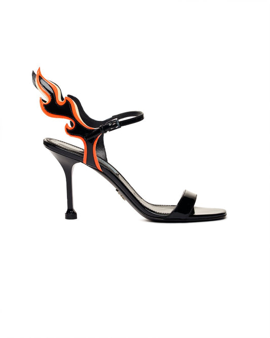 Prada Flame patent leather heel sandals Prada