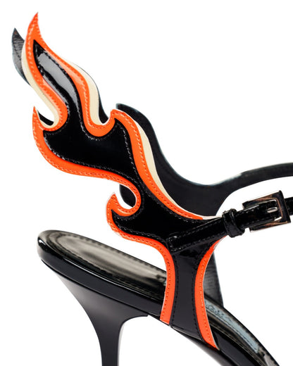 Prada Flame patent leather heel sandals Prada