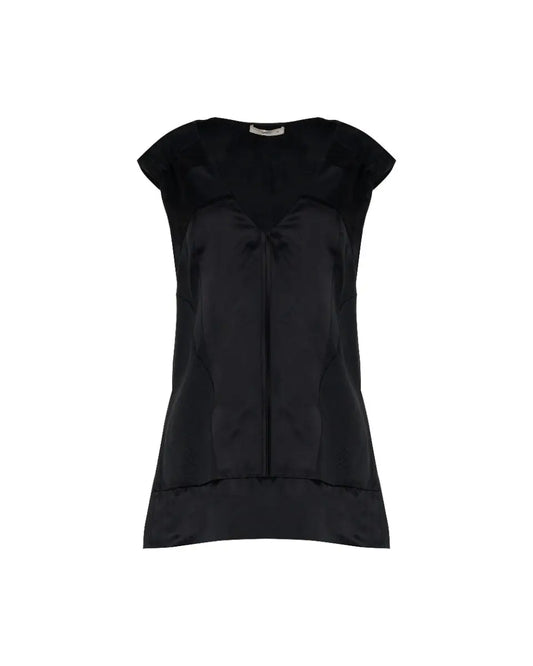 Prada geometric-cut silk top Prada