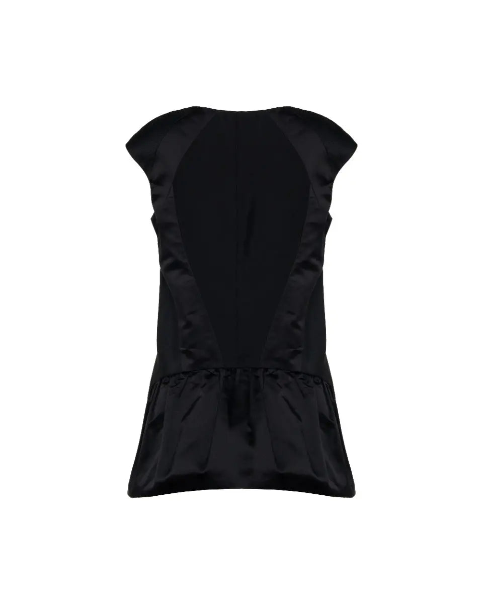 Prada geometric-cut silk top