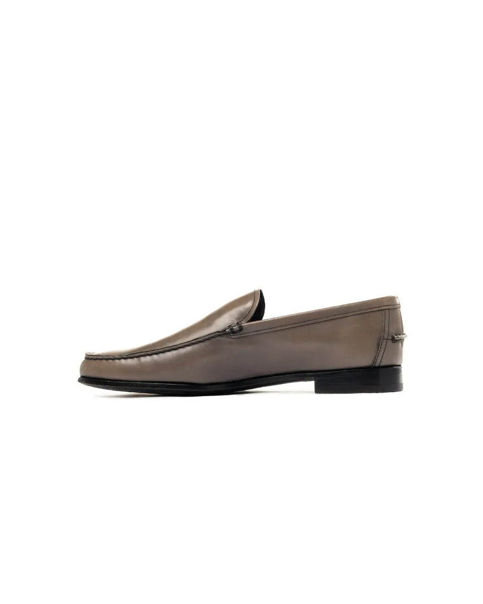 Prada grey leather loafers Prada